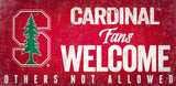 Stanford Cardinal Wood Sign Fans Welcome 12x6 - Special Order - Team Fan Cave
