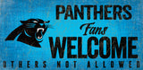 Carolina Panthers Wood Sign Fans Welcome 12x6 - Team Fan Cave