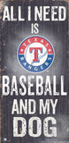 Texas Rangers Sign Wood 6x12 Baseball and Dog Design Special Order-0