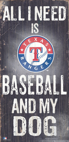 Texas Rangers Sign Wood 6x12 Baseball and Dog Design Special Order-0