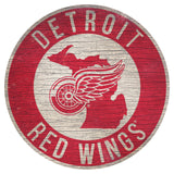 Detroit Red Wings Sign Wood 12 Inch Round State Design - Team Fan Cave