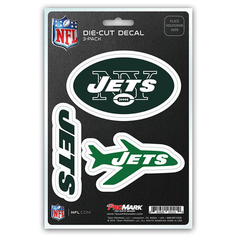 New York Jets Decal Die Cut Team 3 Pack - Team Fan Cave
