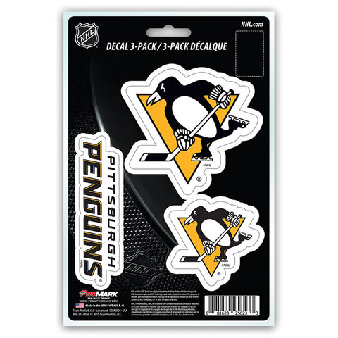 Pittsburgh Penguins Decal Die Cut Team 3 Pack - Team Fan Cave