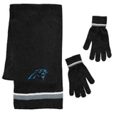Carolina Panthers Scarf and Glove Gift Set Chenille - Team Fan Cave