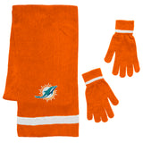 Miami Dolphins Scarf and Glove Gift Set Chenille - Team Fan Cave