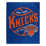 New York Knicks Blanket 50x60 Raschel Blacktop Design - Team Fan Cave