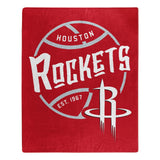 Houston Rockets Blanket 50x60 Raschel Blacktop Design - Team Fan Cave
