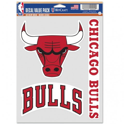 Chicago Bulls Decal Multi Use Fan 3 Pack - Team Fan Cave