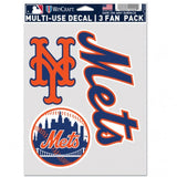 New York Mets Decal Multi Use Fan 3 Pack-0
