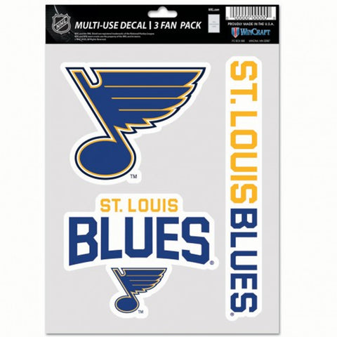 St. Louis Blues Decal Multi Use Fan 3 Pack-0
