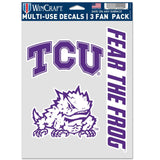 TCU Horned Frogs Decal Multi Use Fan 3 Pack Special Order