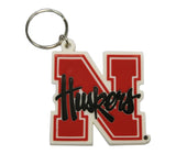 Nebraska Cornhuskers Keychain Rubber Script Logo - Team Fan Cave