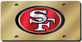 San Francisco 49ers License Plate Laser Cut Gold - Team Fan Cave