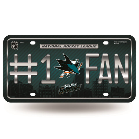 San Jose Sharks License Plate  - #1 FAN - Team Fan Cave