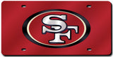 San Francisco 49ers License Plate Laser Cut Red - Team Fan Cave