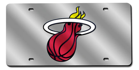 Miami Heat License Plate Laser Cut Silver - Special Order - Team Fan Cave