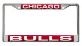 Chicago Bulls License Plate Frame Laser Cut Chrome - Special Order - Team Fan Cave
