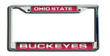 Ohio State Buckeyes License Plate Frame Laser Cut Chrome - Team Fan Cave