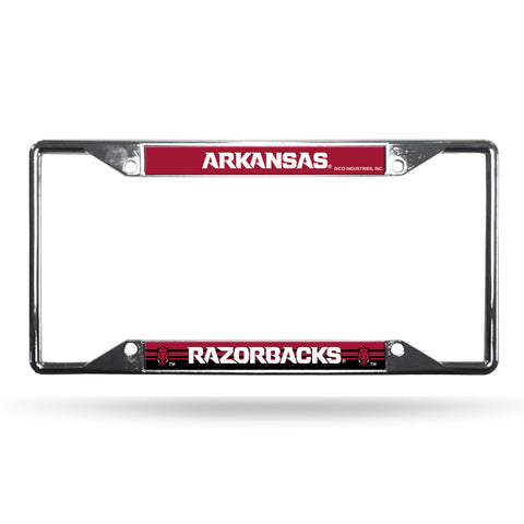 Arkansas Razorbacks License Plate Frame Chrome EZ View - Team Fan Cave