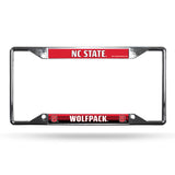 North Carolina State Wolfpack License Plate Frame Chrome EZ View - Special Order - Team Fan Cave