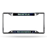 Seattle Seahawks License Plate Frame Chrome EZ View - Team Fan Cave