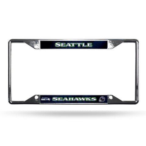 Seattle Seahawks License Plate Frame Chrome EZ View - Team Fan Cave