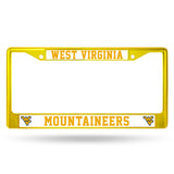 West Virginia Mountaineers License Plate Frame Metal Yellow - Team Fan Cave