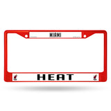 Miami Heat License Plate Frame Metal Red - Team Fan Cave