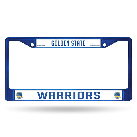 Golden State Warriors License Plate Frame Metal Blue - Team Fan Cave