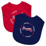 Atlanta Braves Baby Bib 2 Pack-0