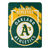 Oakland Athletics Blanket 46x60 Micro Raschel Dimensional Design Rolled-0