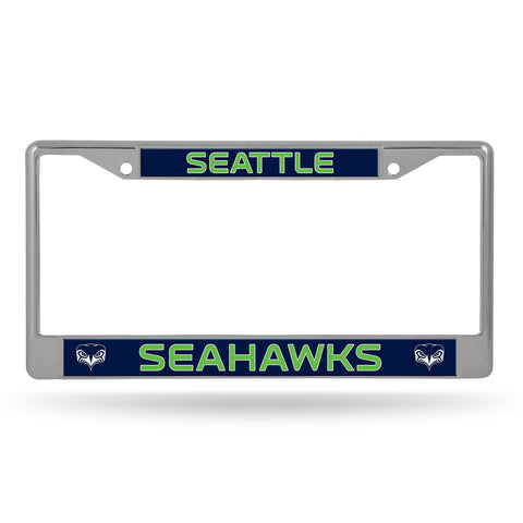 Seattle Seahawks License Plate Frame Chrome Printed Insert