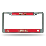 Maryland Terrapins License Plate Frame Chrome Printed Insert
