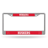Nebraska Cornhuskers License Plate Frame Chrome Printed Insert-0