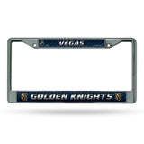 Vegas Golden Knights License Plate Frame Chrome Printed Insert