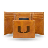 Miami Hurricanes Wallet Trifold Laser Engraved