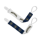 Milwaukee Brewers Pacifier Clips 2 Pack-0