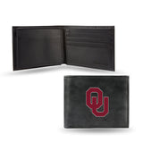 Oklahoma Sooners Wallet Billfold Leather Embroidered Black Special Order-0