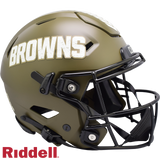 Cleveland Browns Helmet Riddell Authentic Full Size SpeedFlex Style Salute To Service