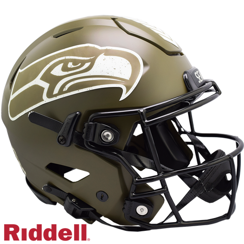 Seattle Seahawks Helmet Riddell Authentic Full Size SpeedFlex Style Salute To Service